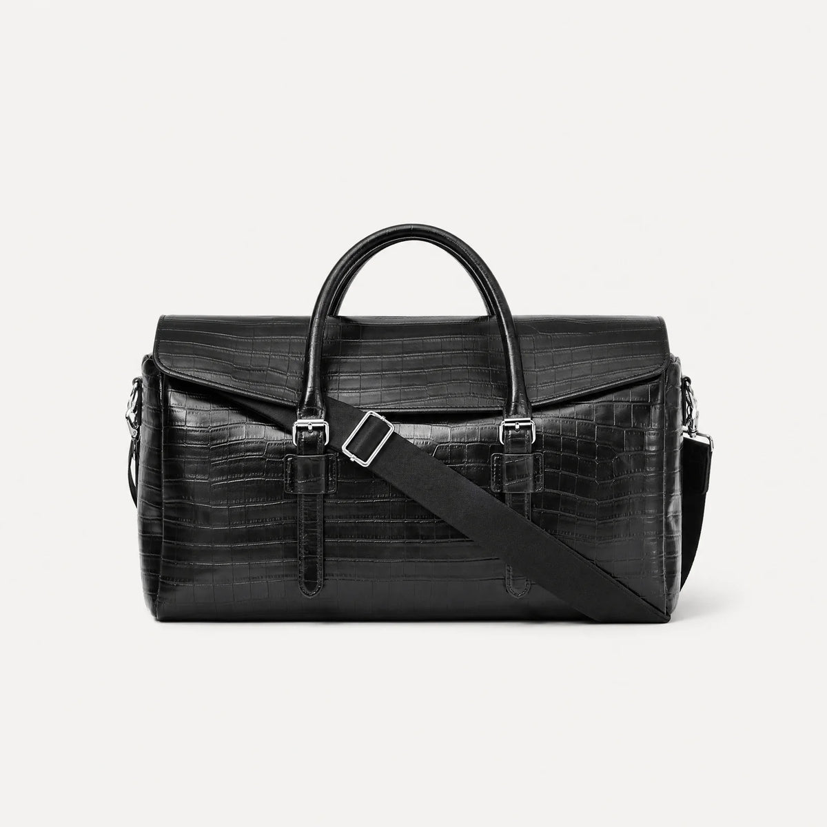 Croc-Embossed Leather Bag