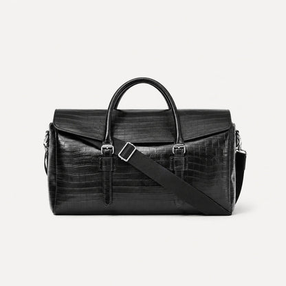 Croc-Embossed Leather Bag