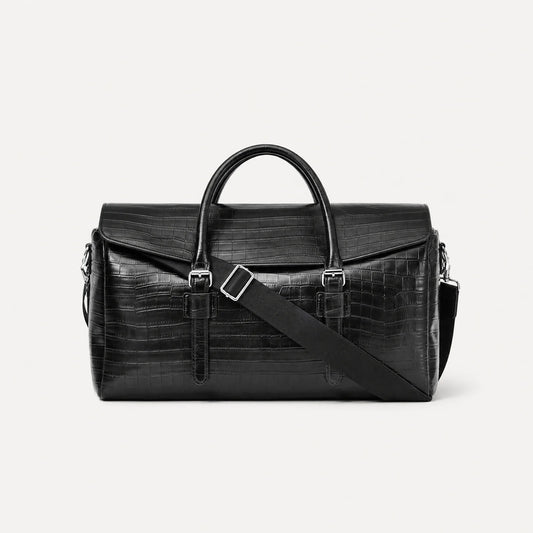 Croc-Embossed Leather Bag