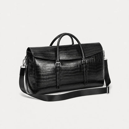 Croc-Embossed Leather Bag