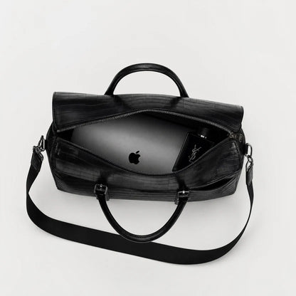 Croc-Embossed Leather Bag