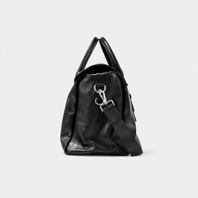 Croc-Embossed Leather Bag