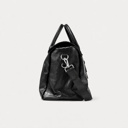 Croc-Embossed Leather Bag